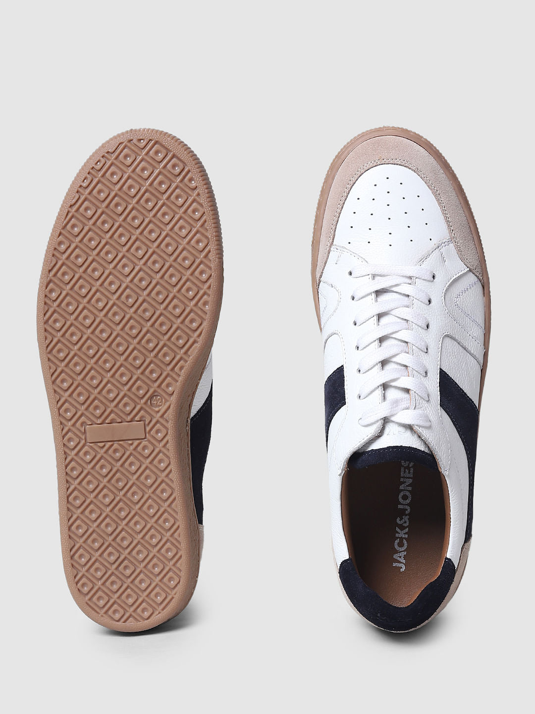 White Colourblocked Sneakers