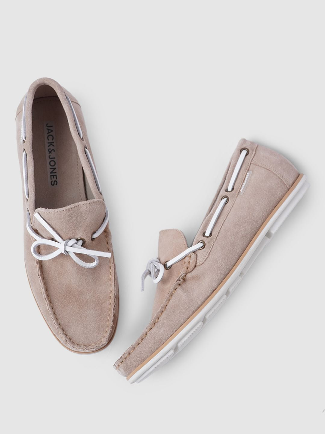 Beige Suede Loafers