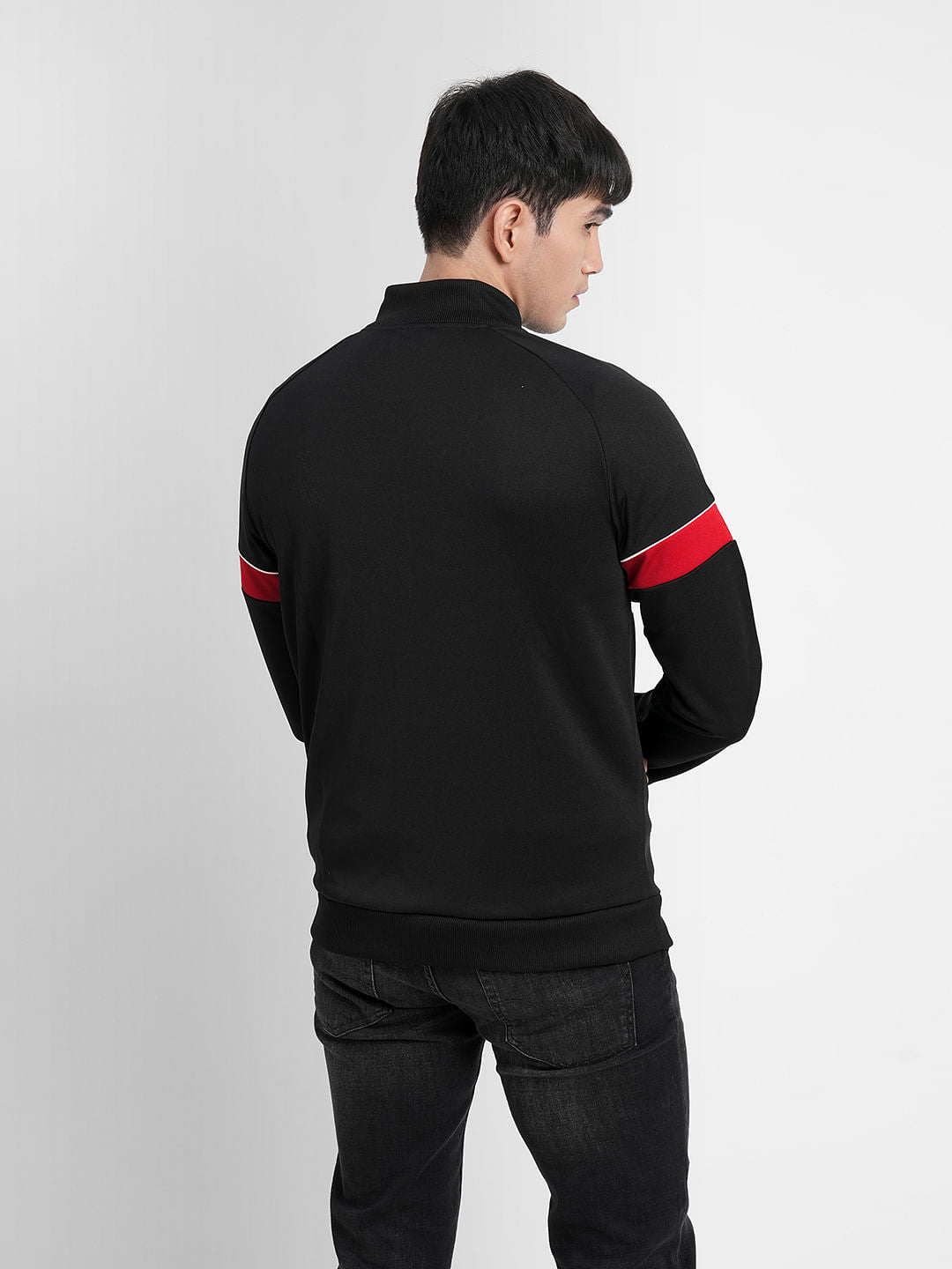 White Logo Print Zip-Up Jacket