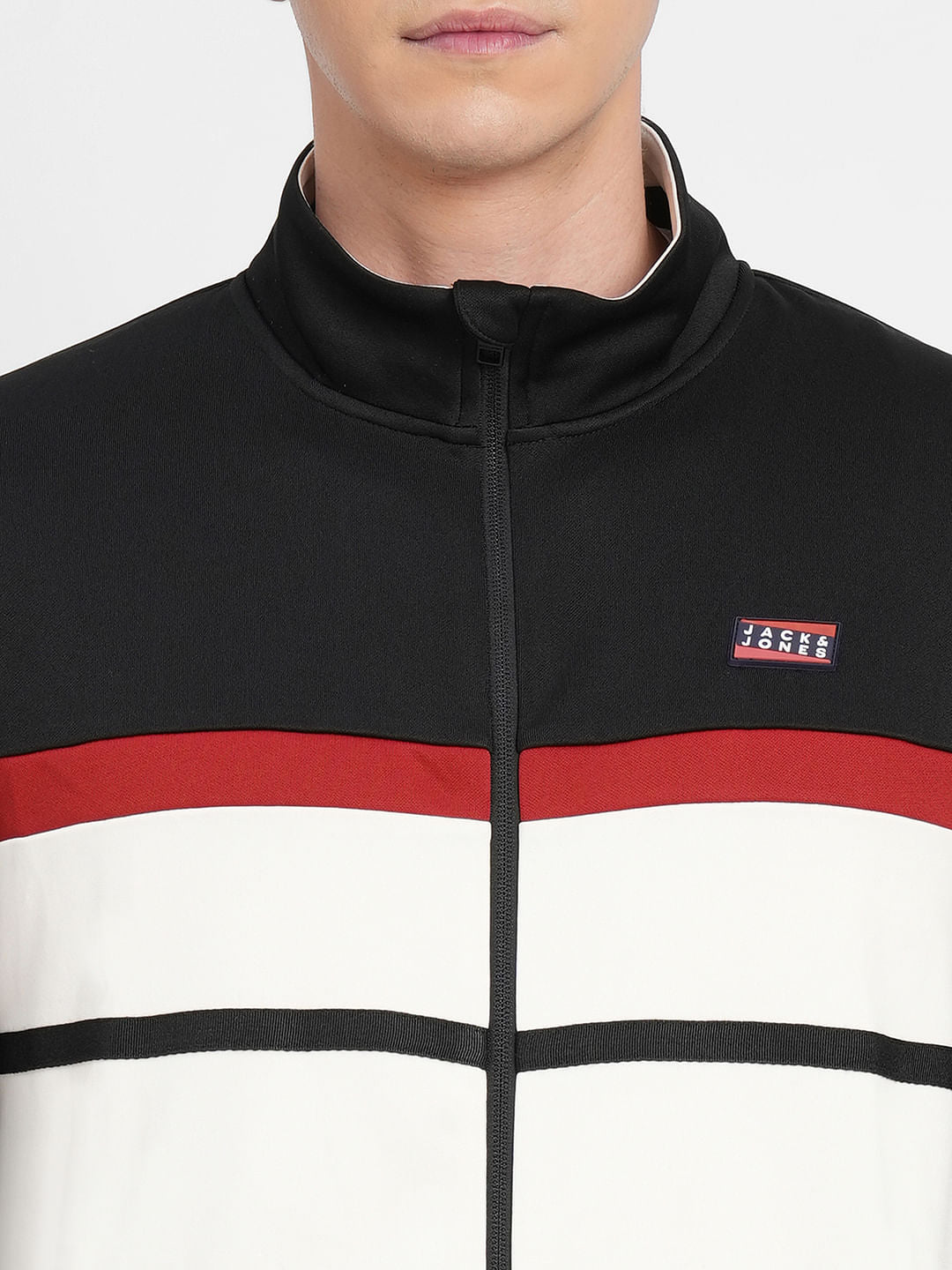 Black Colourblocked Track Jacket
