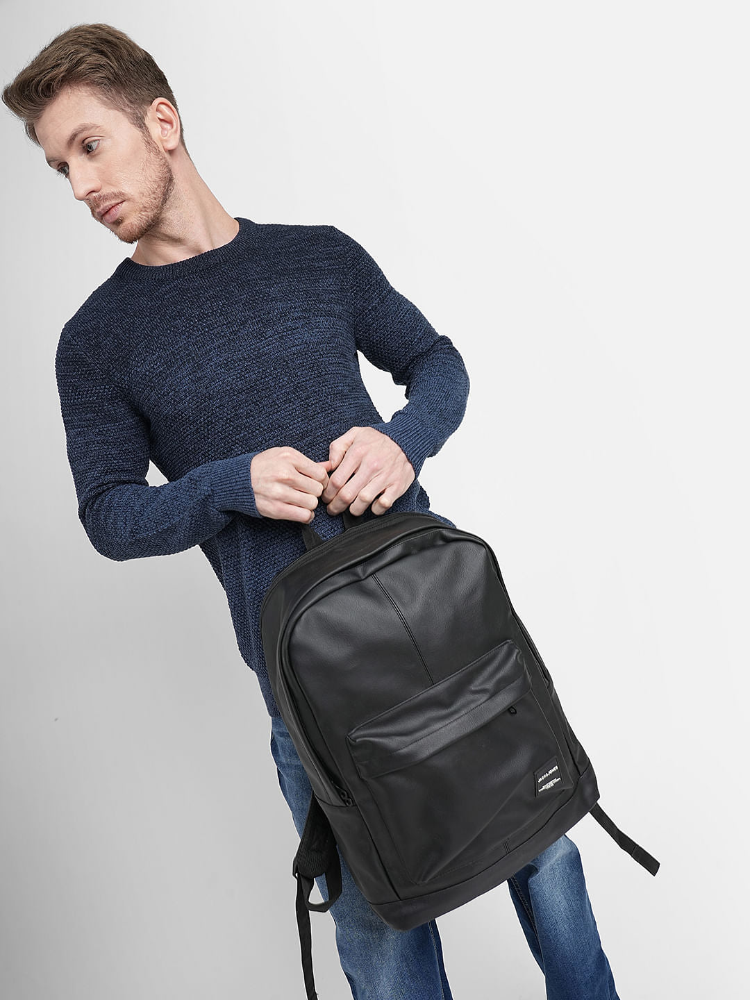 Denim Blue Crew Neck Pullover