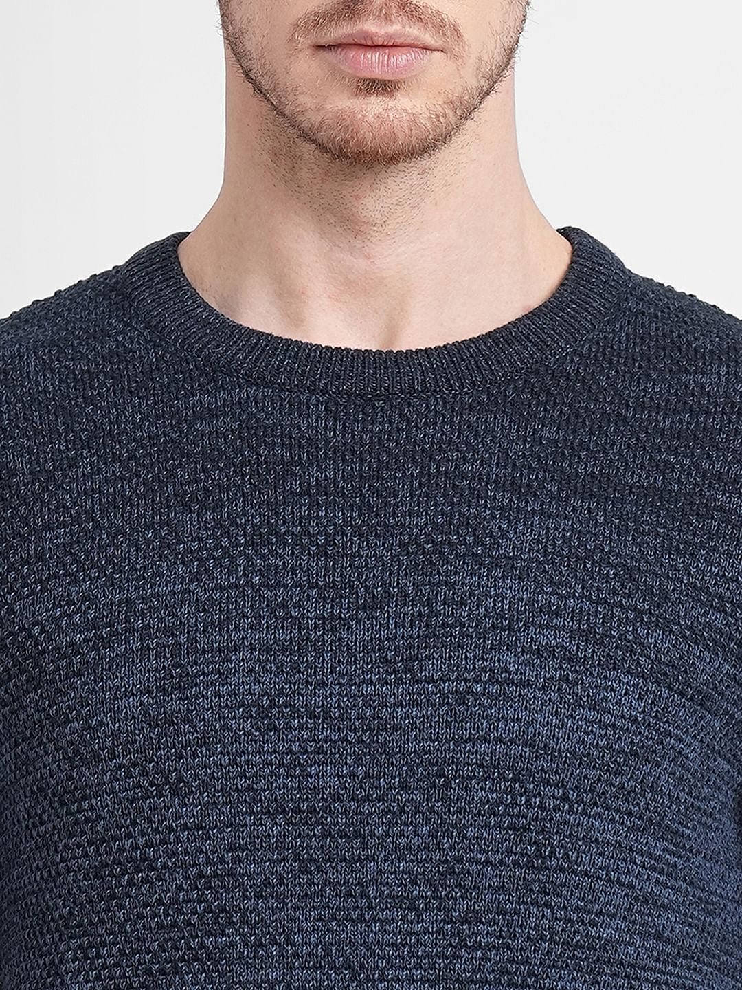 Denim Blue Crew Neck Pullover