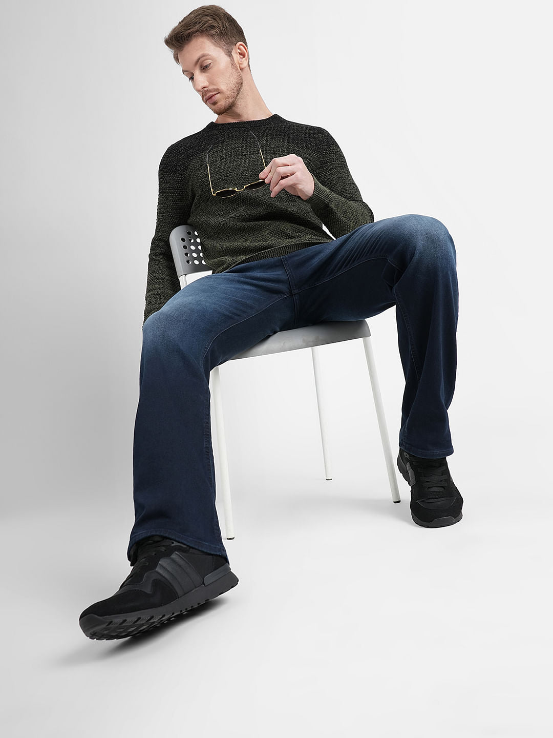 Dark Green Crew Neck Pullover - S