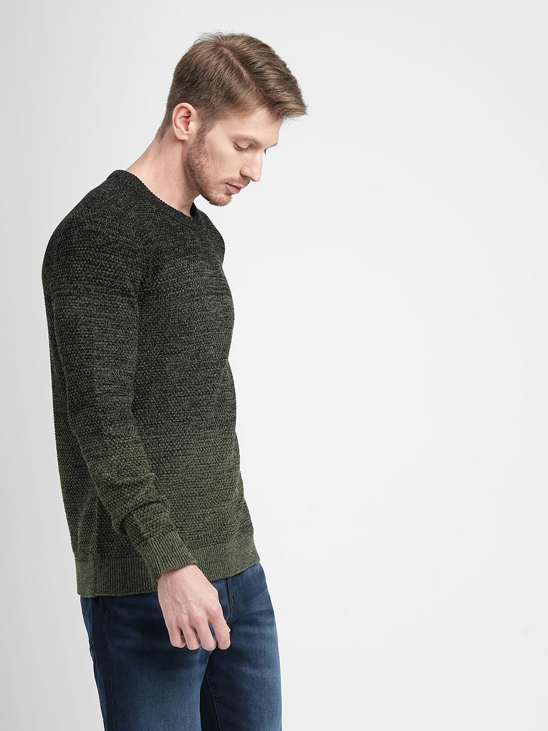 Dark Green Crew Neck Pullover