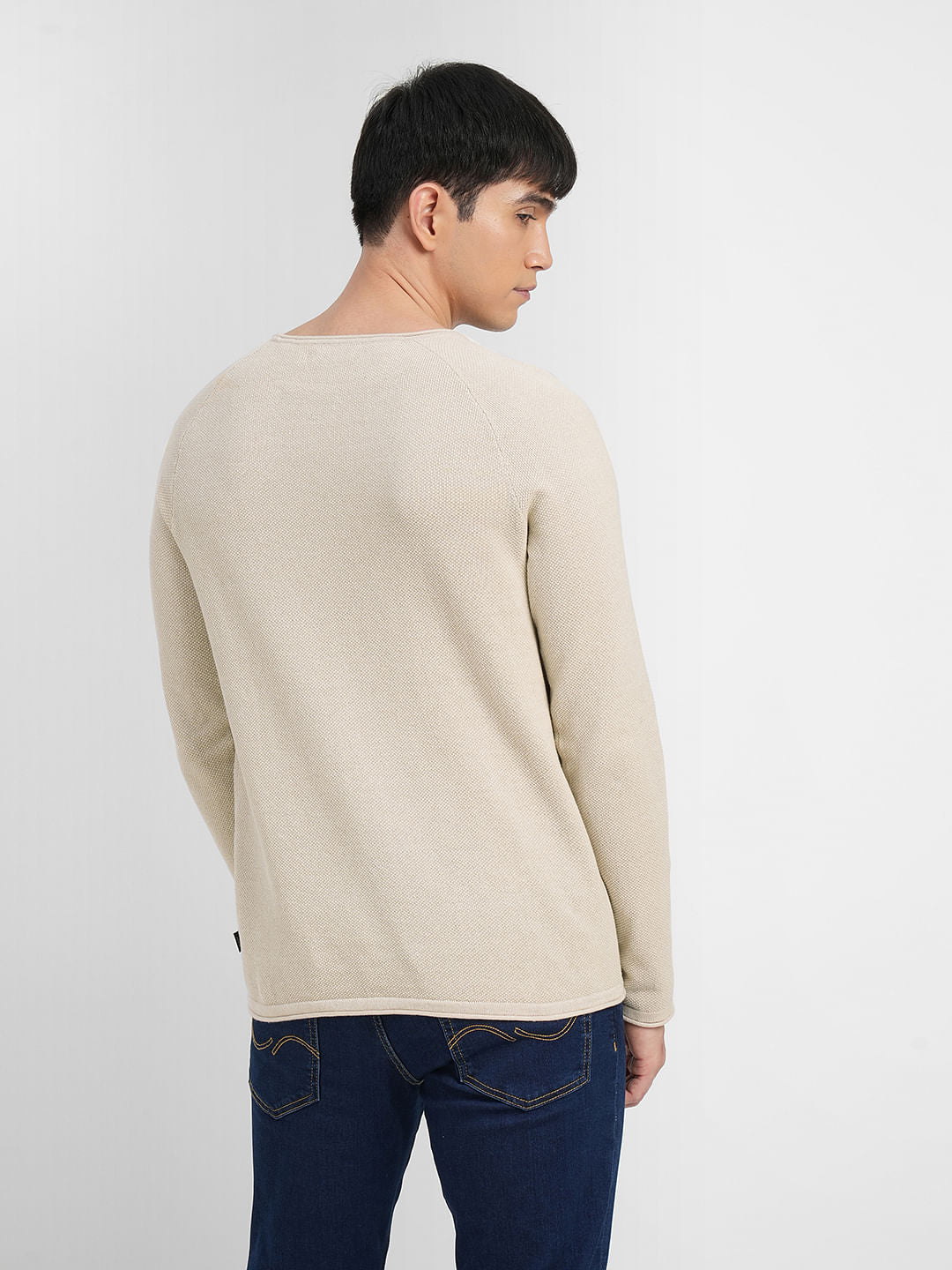 Beige Striped Pullover