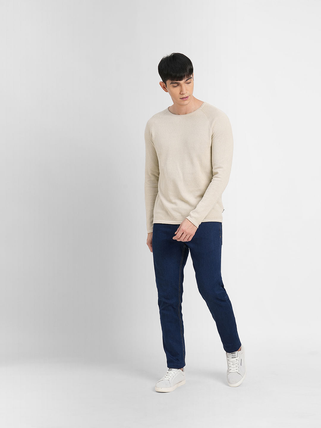 Beige Striped Pullover