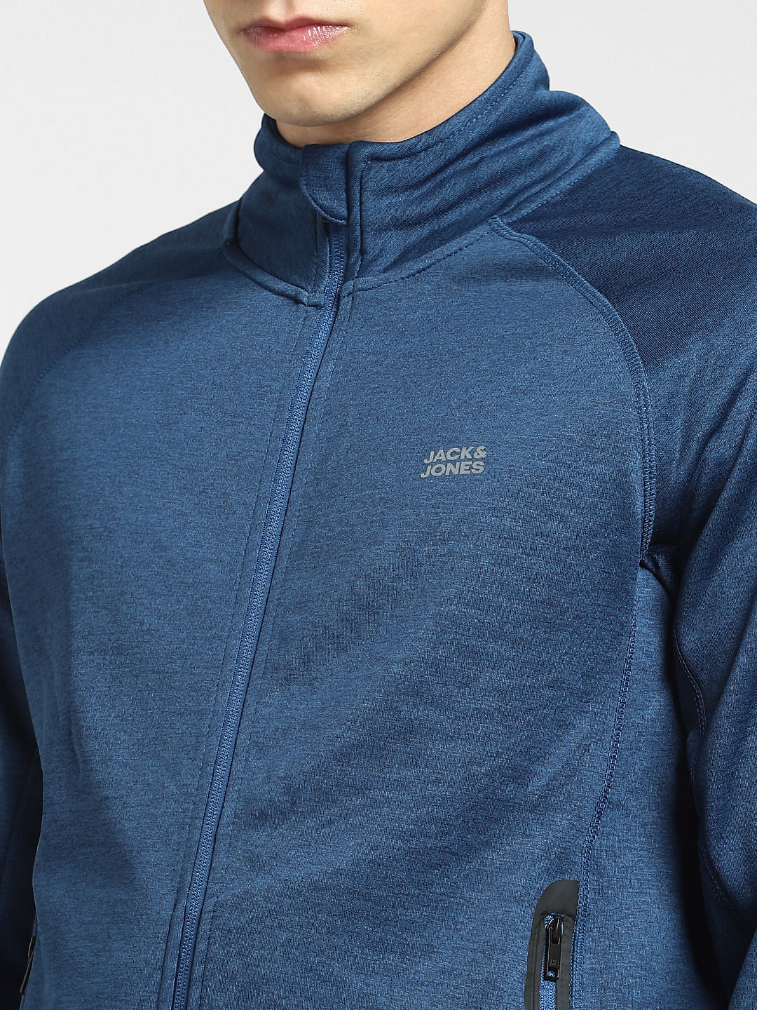 Blue High Neck Track Jacket