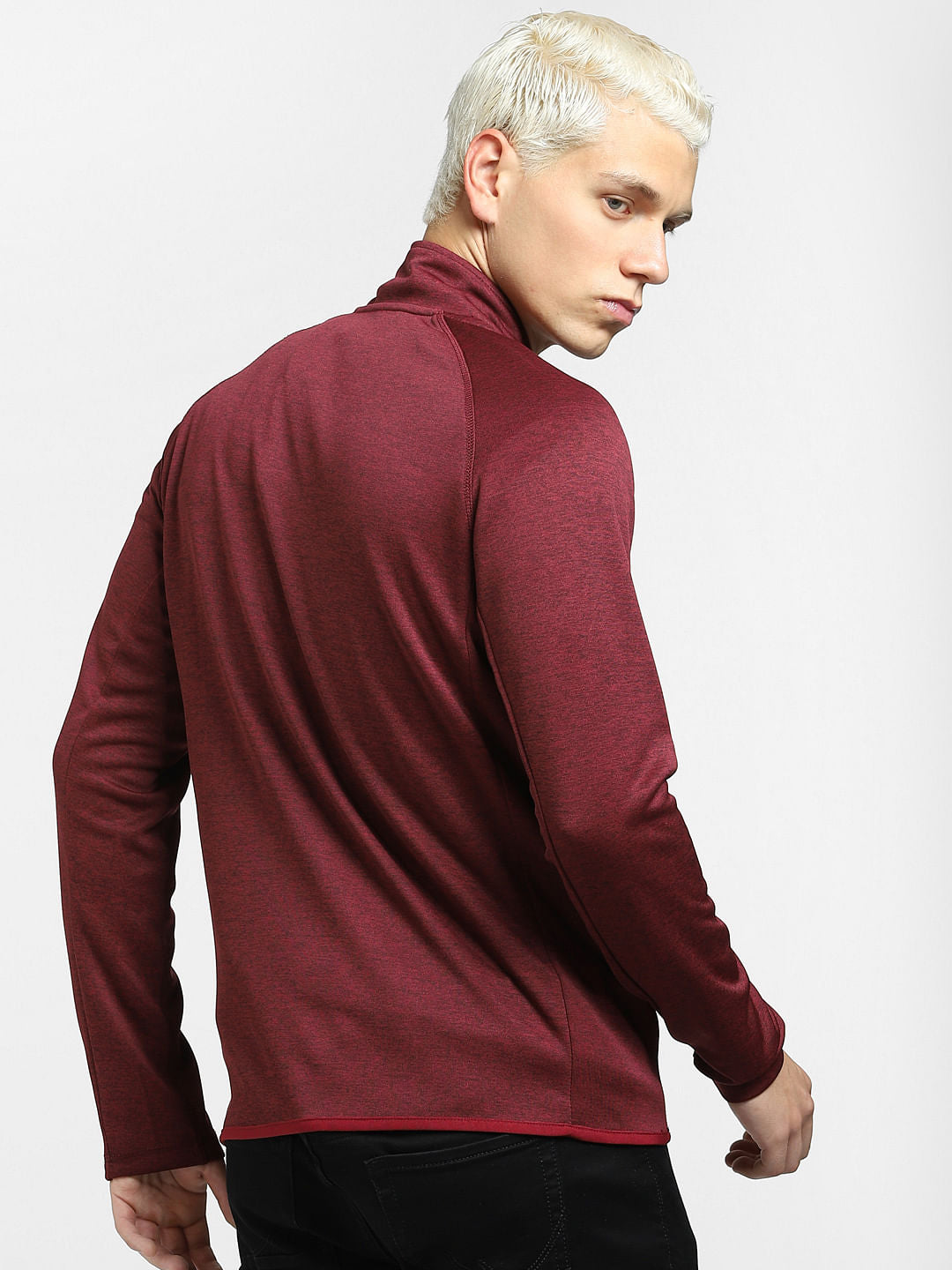 Burgundy High Neck Track Jacket