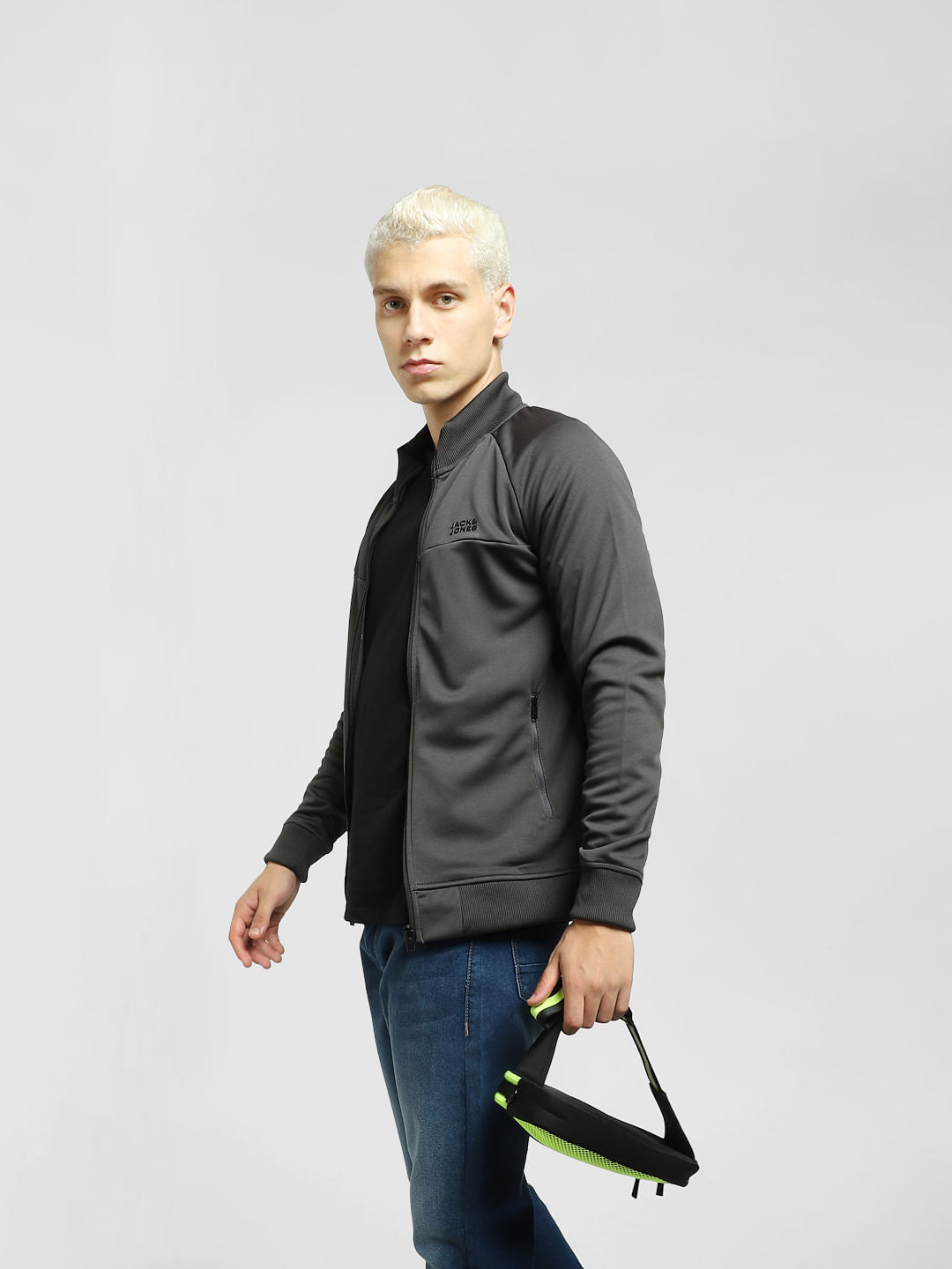 Dark Grey High Neck Track Jacket - S