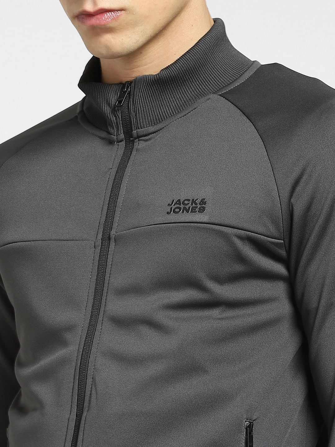 Dark Grey High Neck Track Jacket