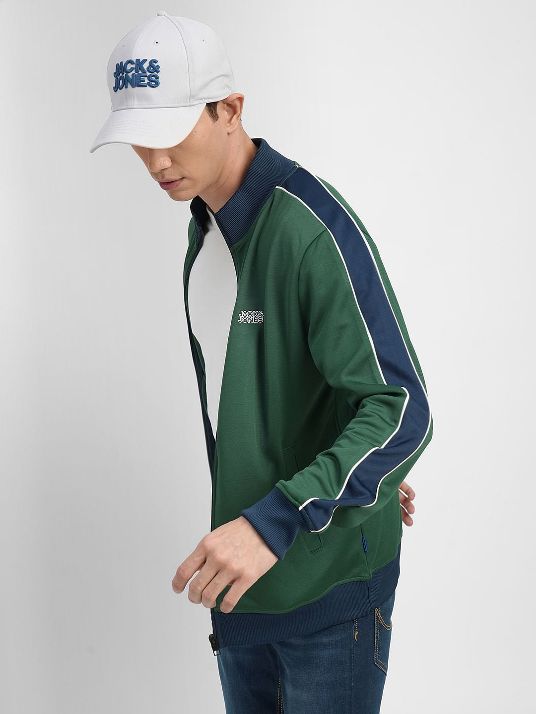 Dark Green Colourblocked Track Jacket - S