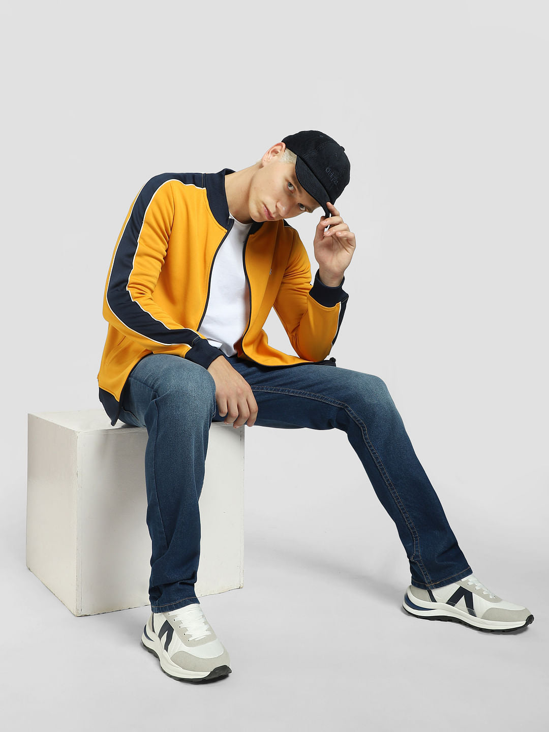 Yellow Contrast Tipping Track Jacket - S