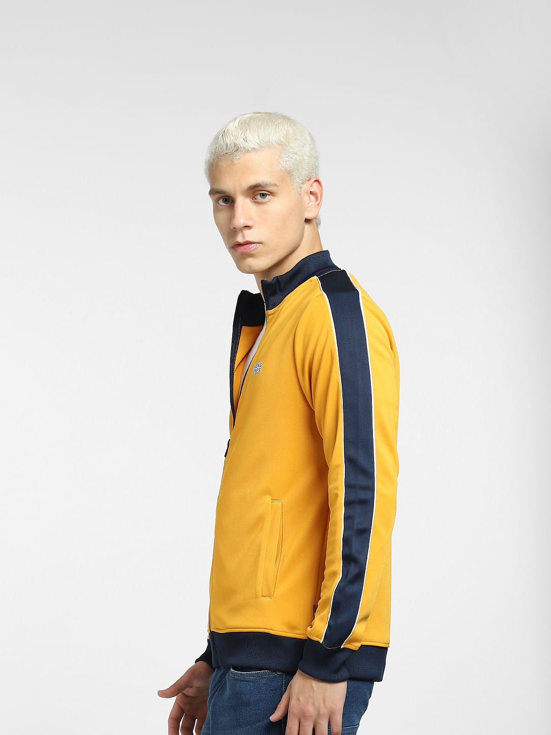 Yellow Contrast Tipping Track Jacket