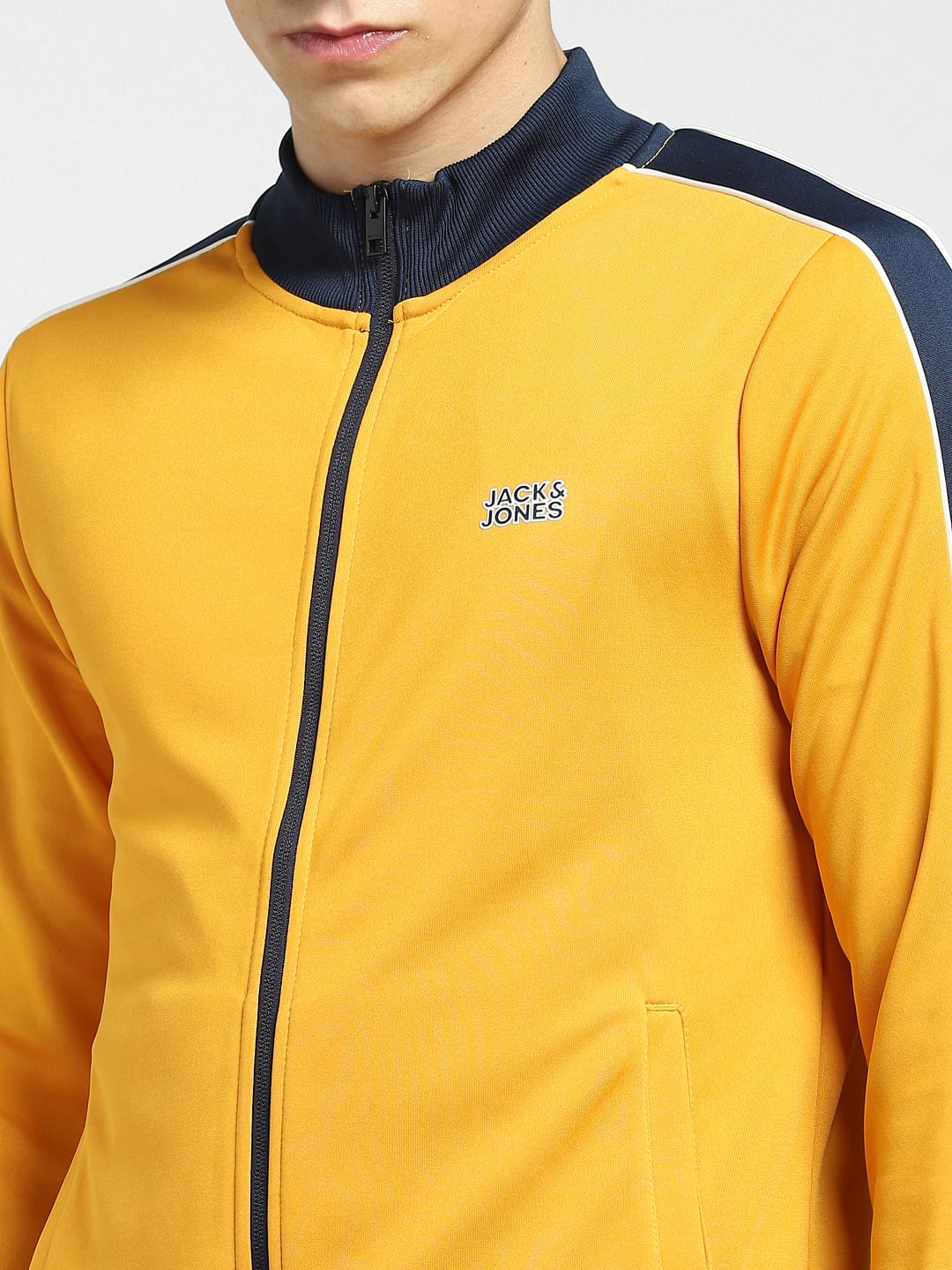 Yellow Contrast Tipping Track Jacket