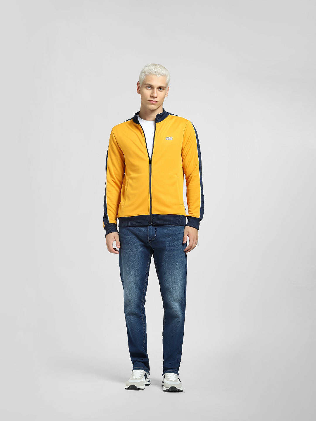 Yellow Contrast Tipping Track Jacket