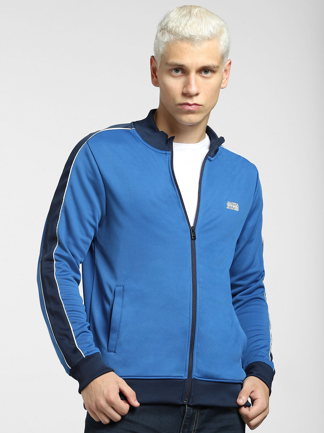Blue Contrast Tipping Track Jacket