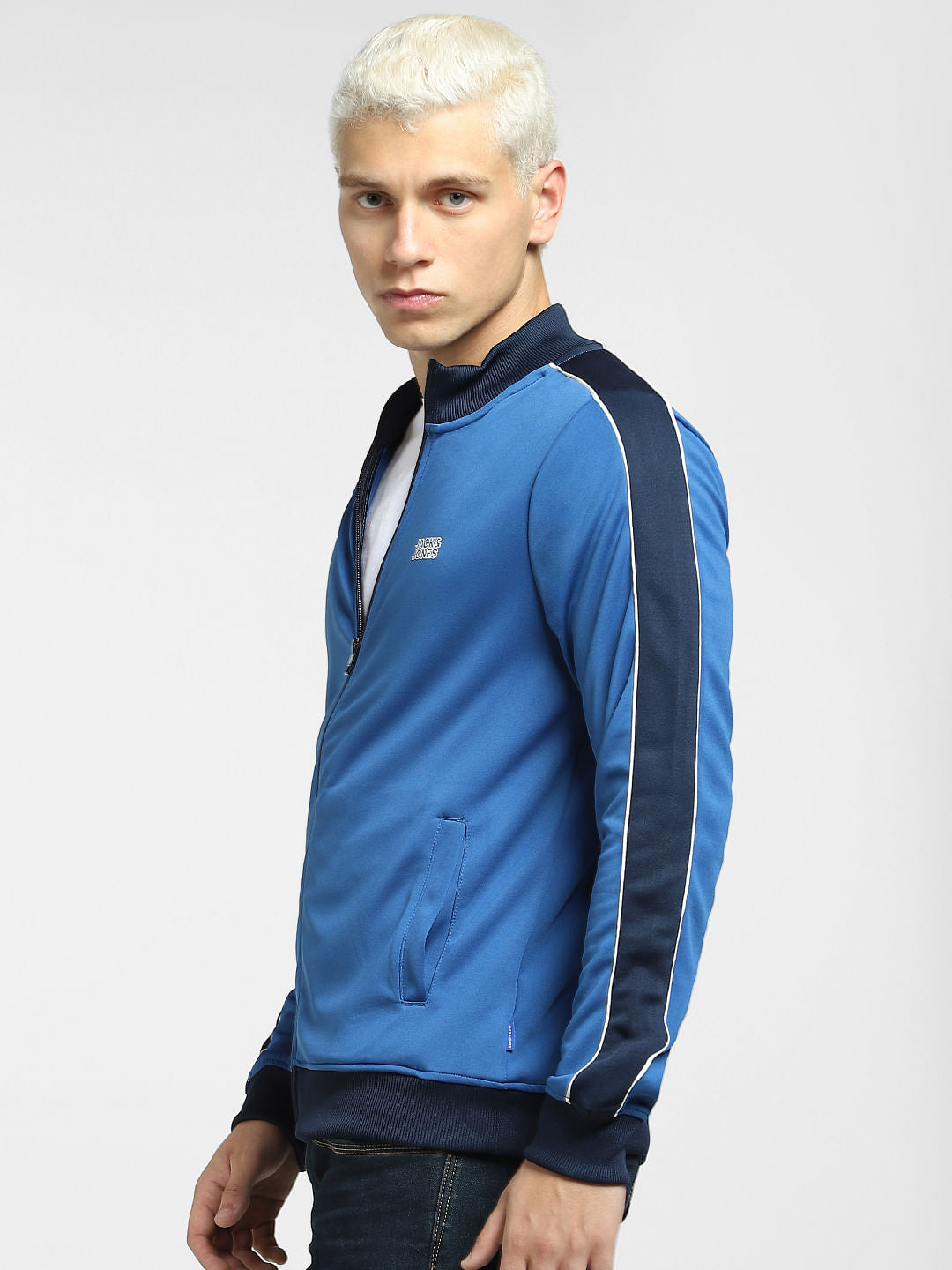 Blue Contrast Tipping Track Jacket