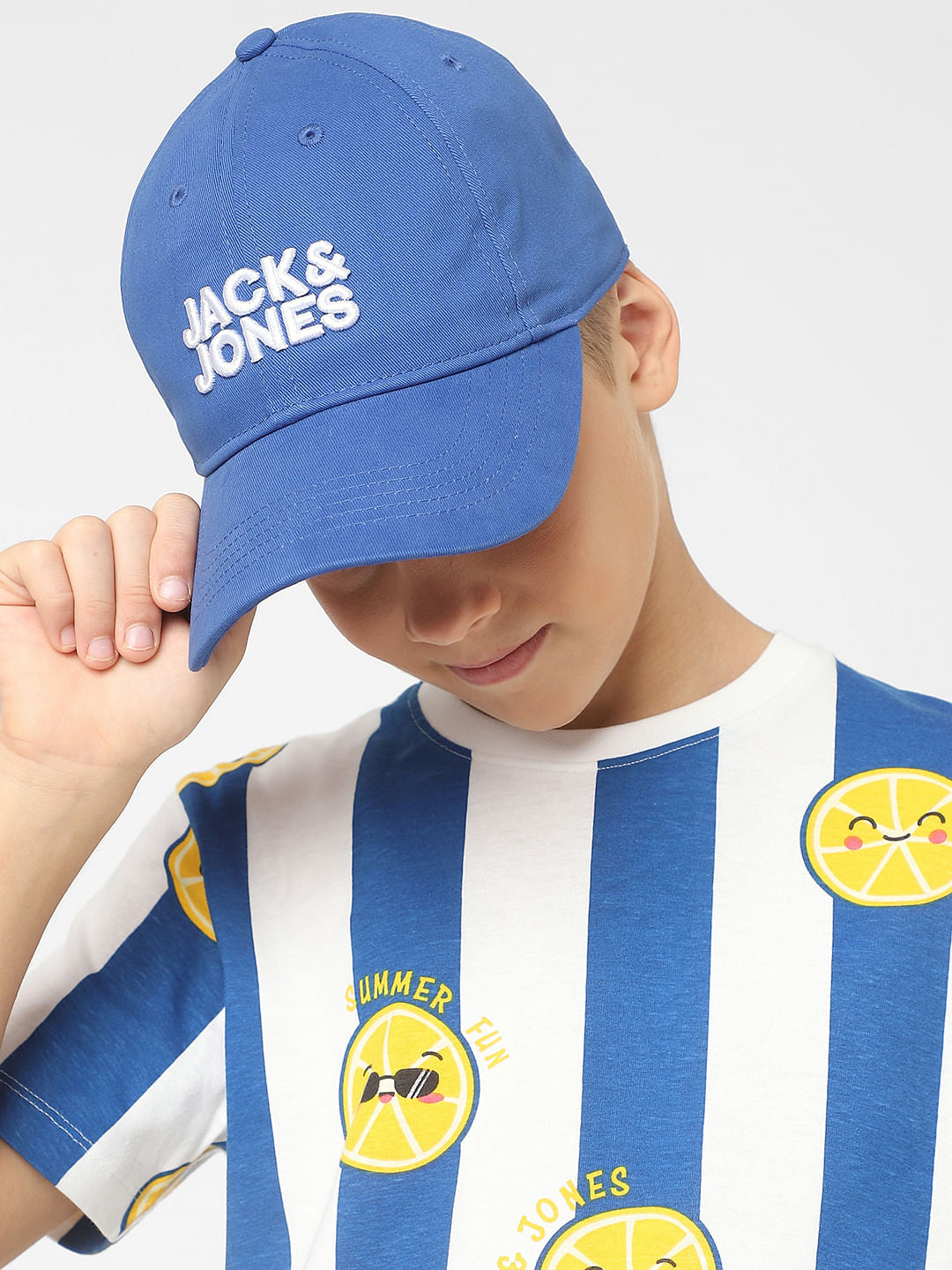 Boys Blue Logo Print Baseball Cap - S