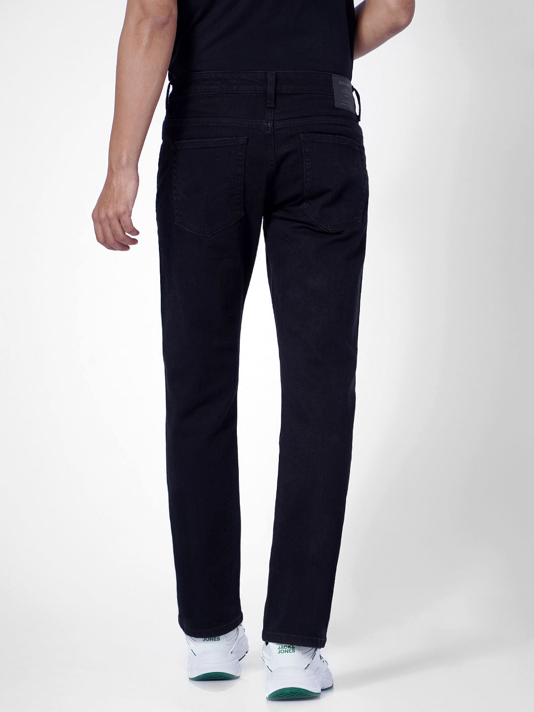 Black Mid Rise Clark Regular Fit Jeans