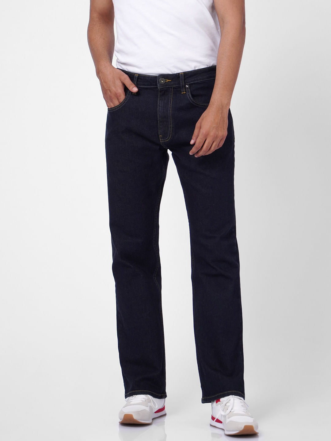 Dark Blue High Rise Bootcut Jeans