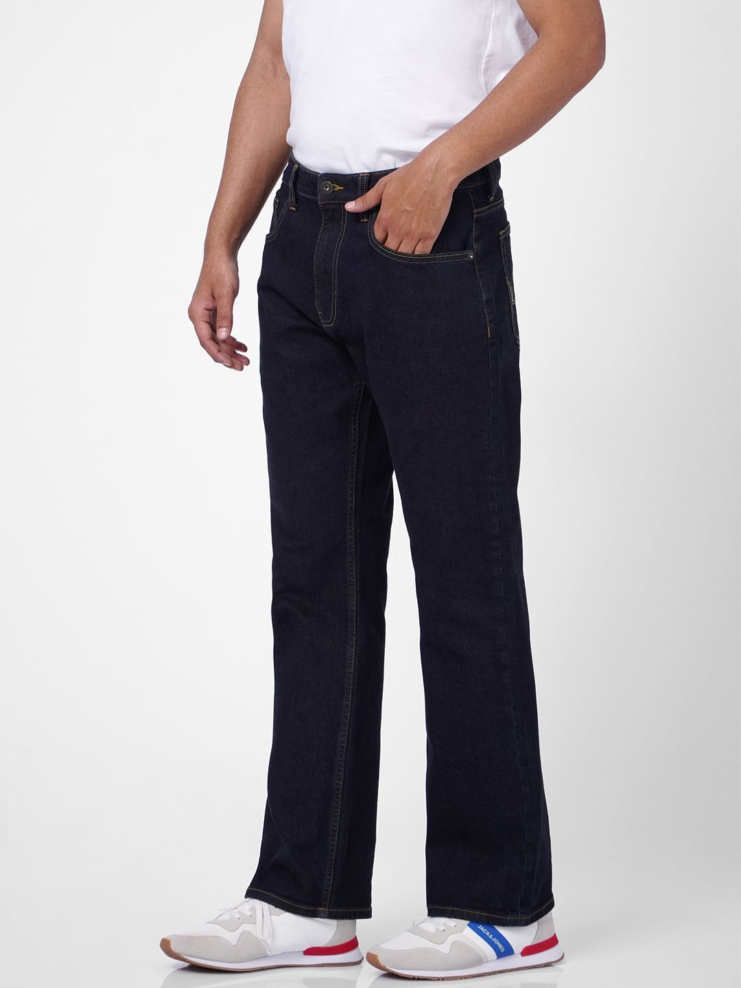 Dark Blue High Rise Bootcut Jeans