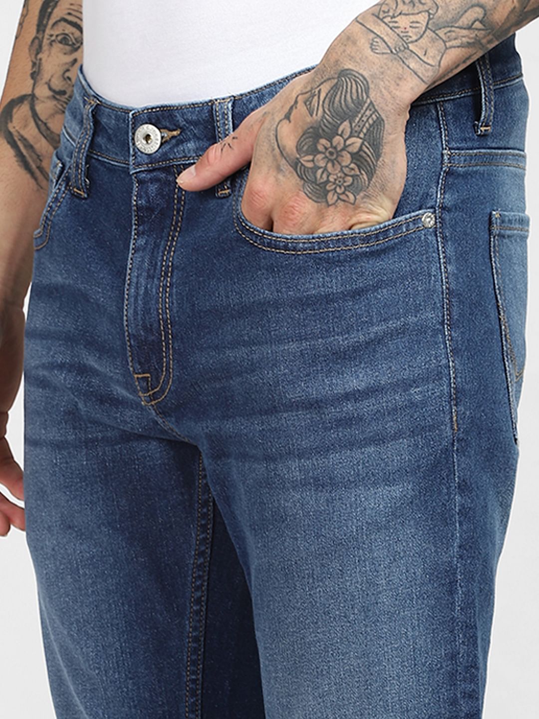 Dark Blue Low Rise Ben Skinny Jeans