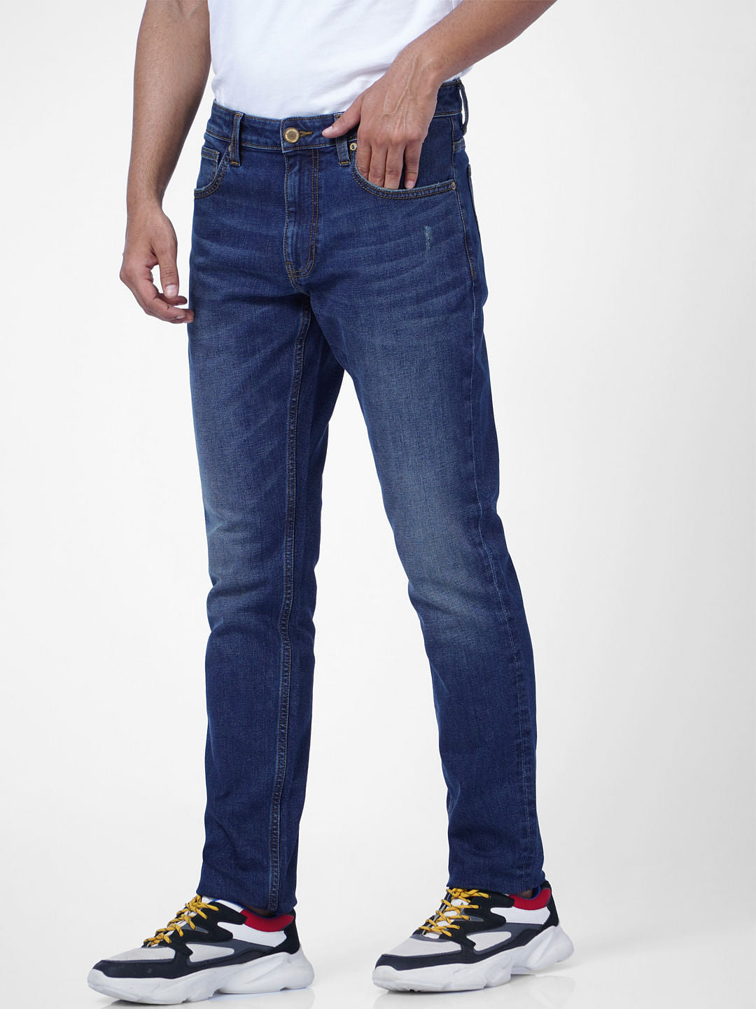 Blue Low Rise Washed Glenn Slim Jeans