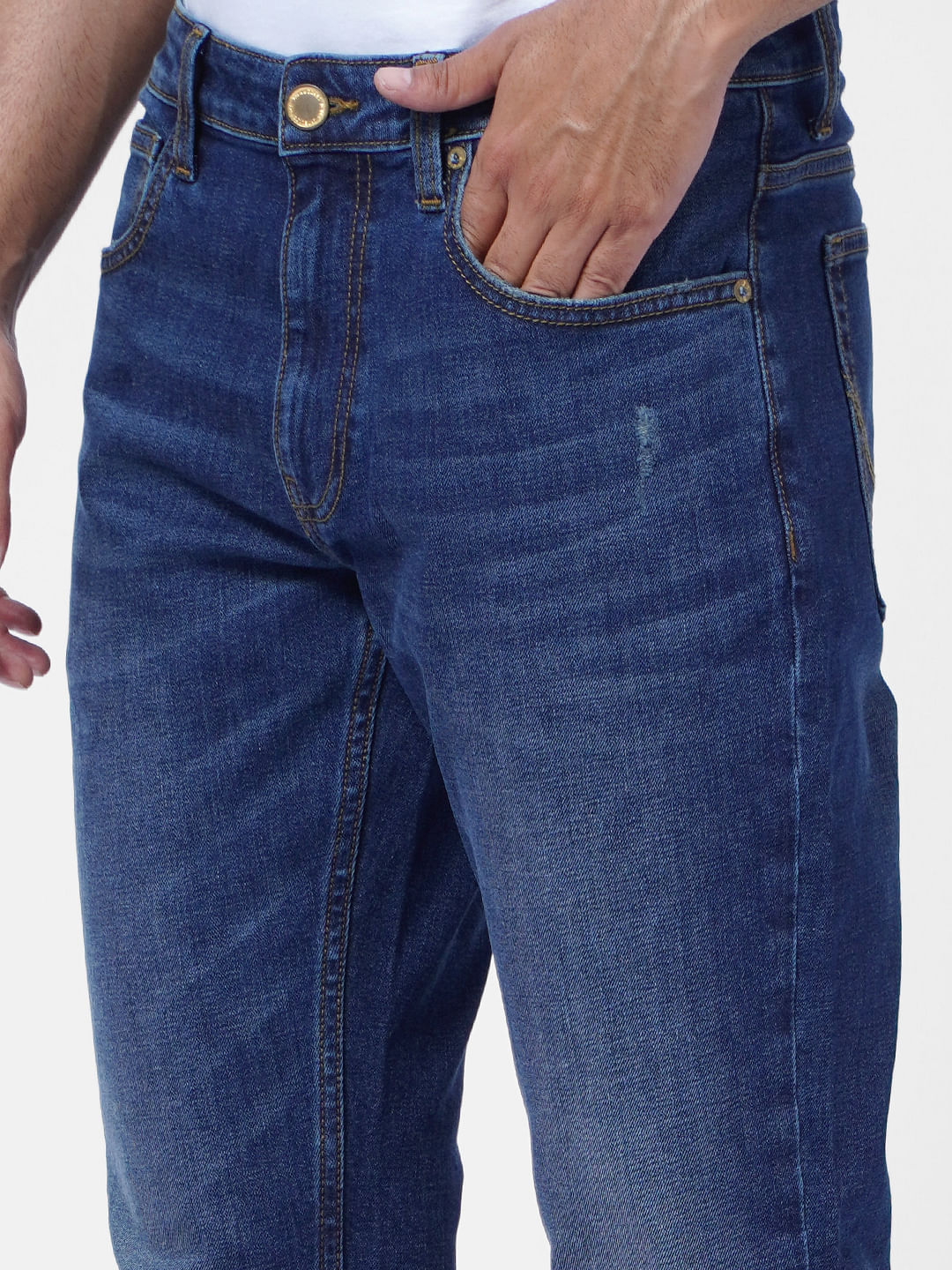 Blue Low Rise Washed Glenn Slim Jeans