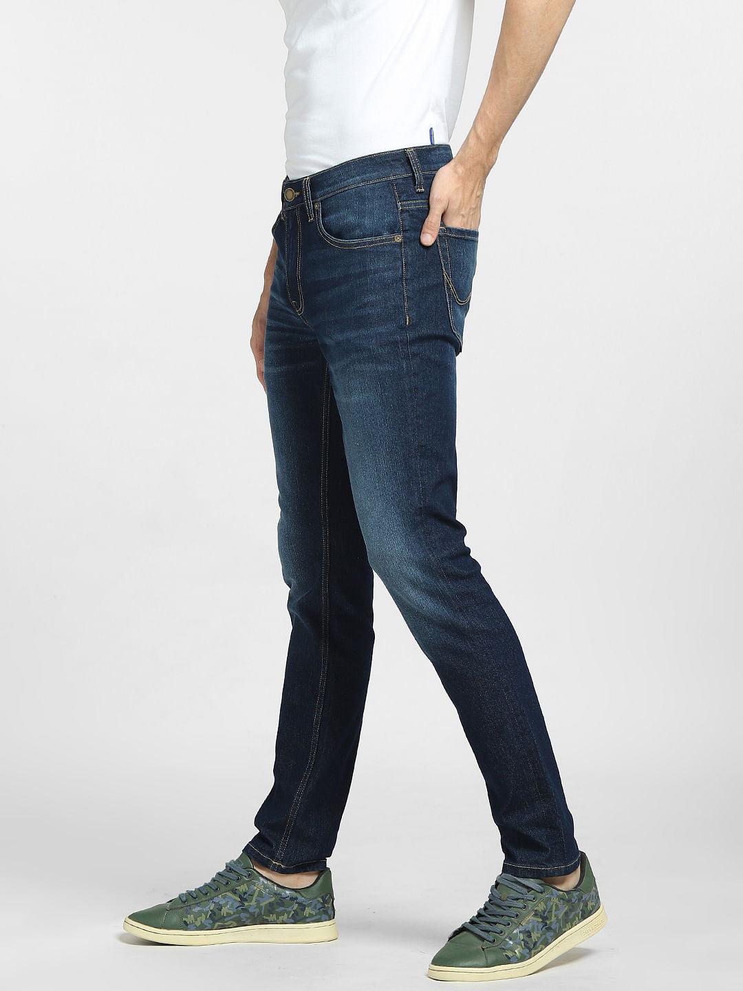 Dark Blue Low Rise Glenn Slim Fit Jeans