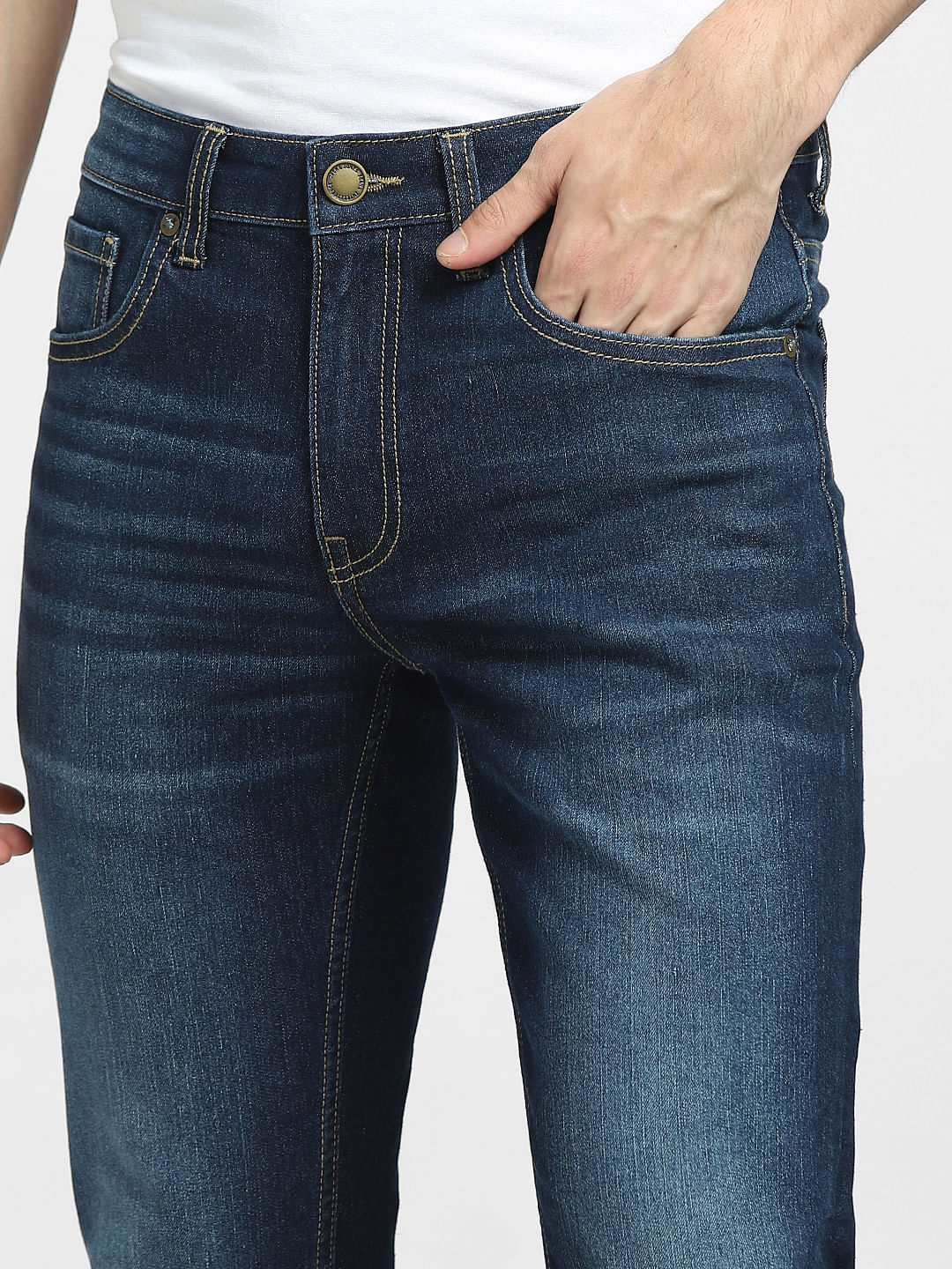 Dark Blue Low Rise Glenn Slim Fit Jeans