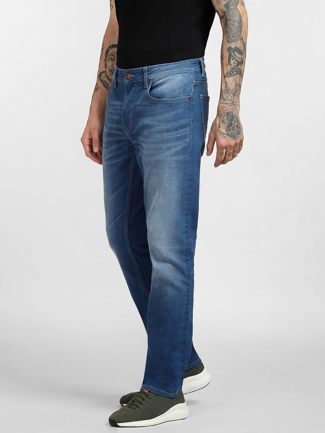 Blue Low Rise Washed Ben Skinny Jeans