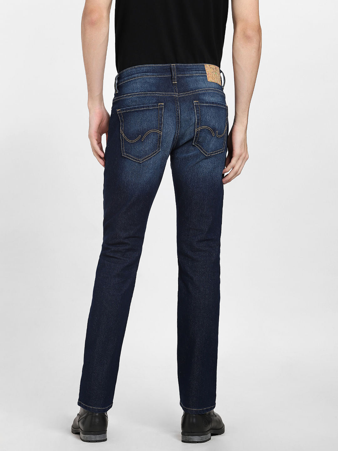 Dark Blue Mid Rise Clark Regular Jeans