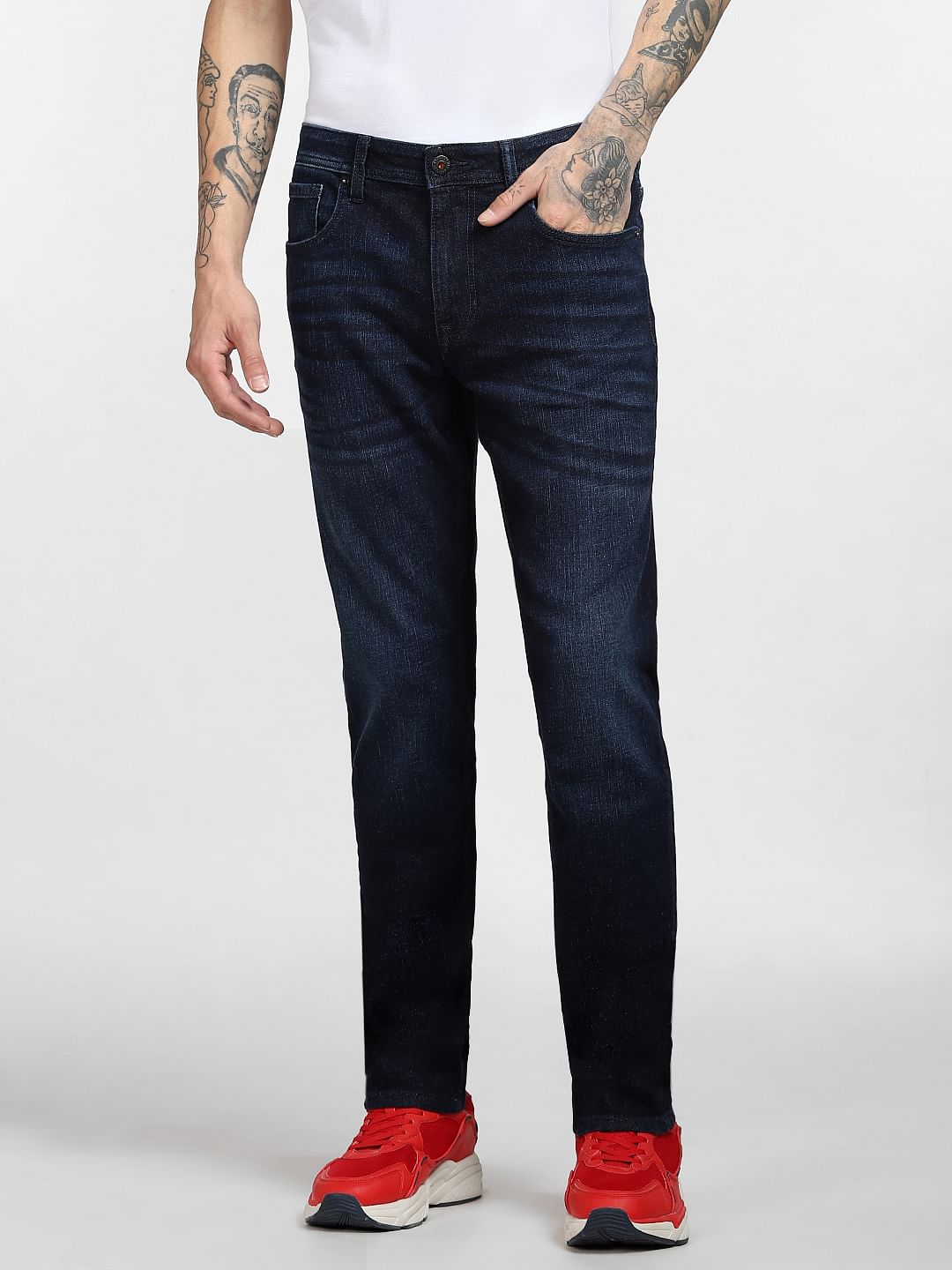 Dark Blue Low Rise Glenn Slim Fit Jeans
