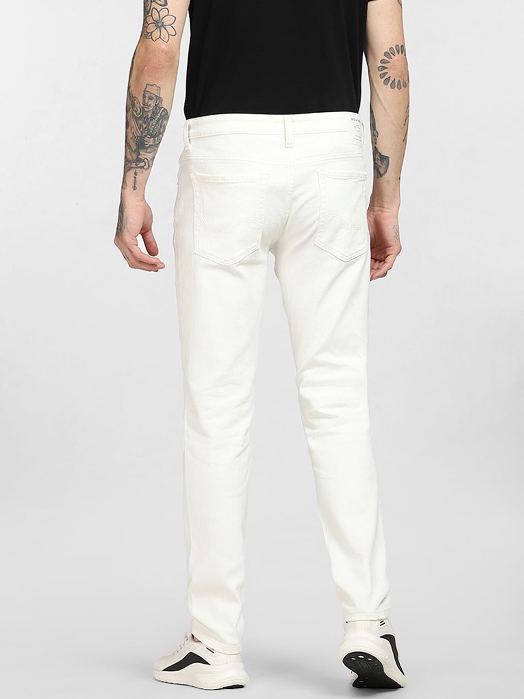 White Low Rise Glenn Slim Jeans