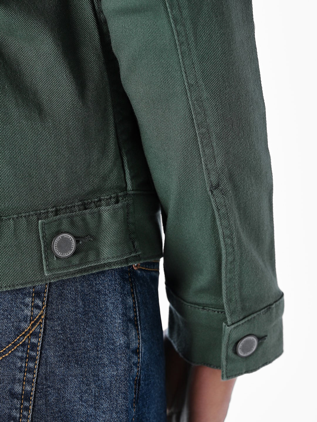 Dark Green Regular Fit Denim Jacket