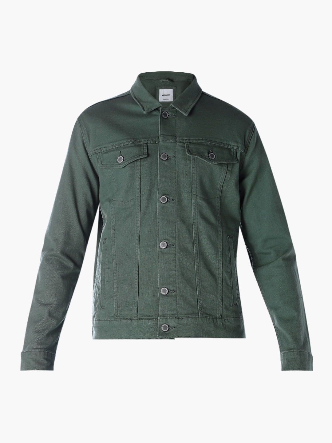 Dark Green Regular Fit Denim Jacket