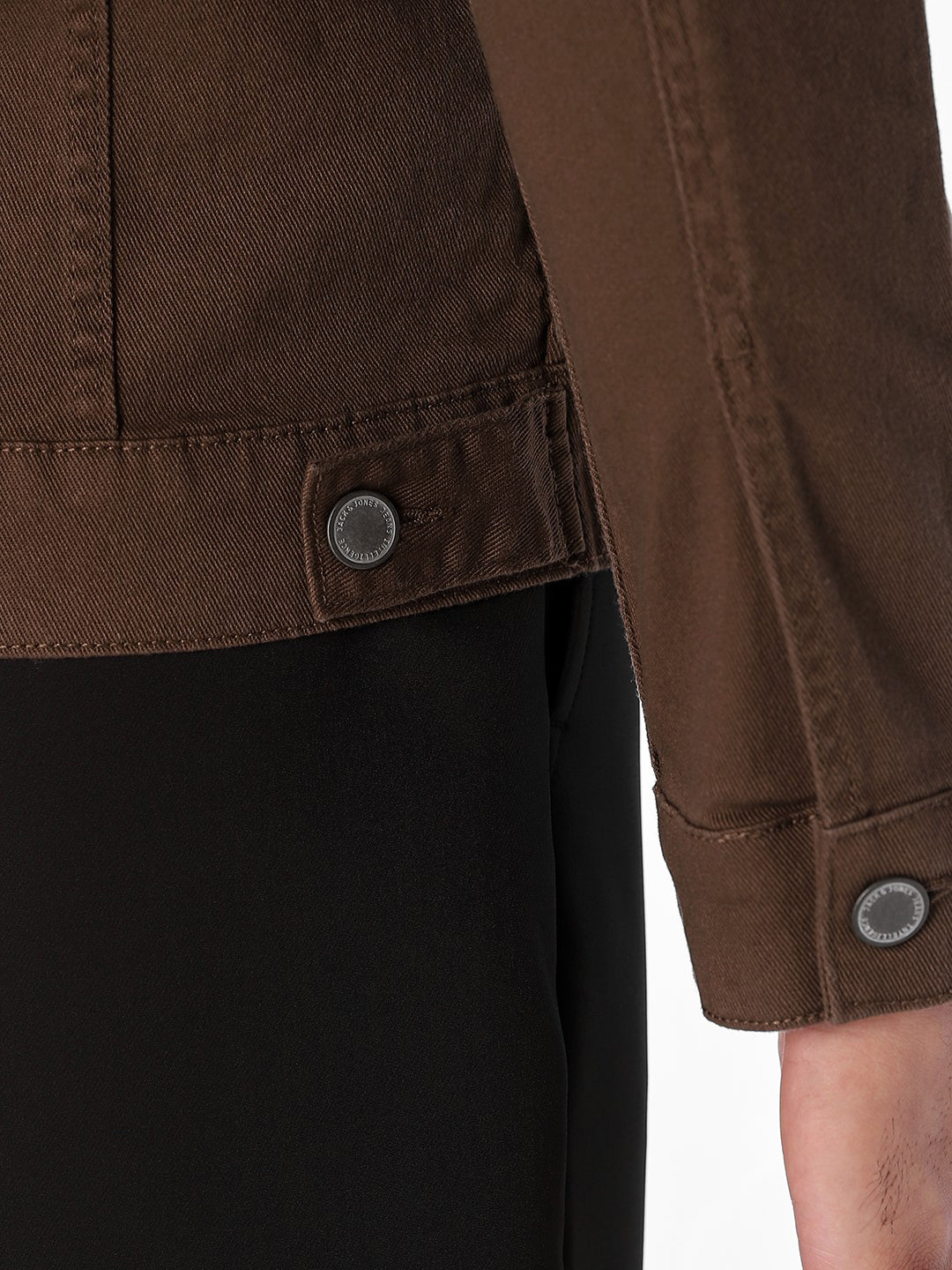 Dark Brown Regular Fit Denim Jacket
