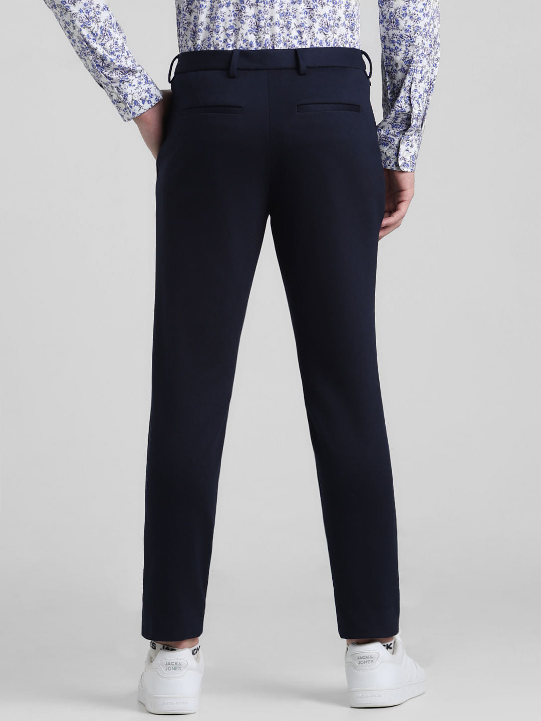 Dark Blue Mid Rise Slim Fit Pants