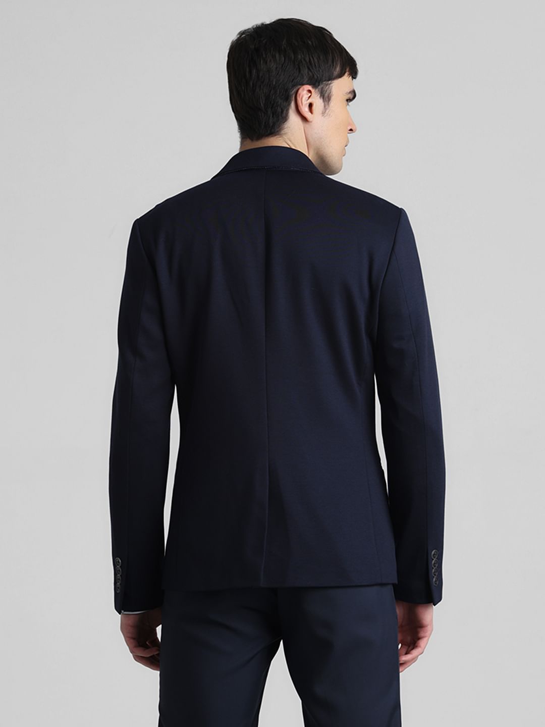 Dark Blue Double Button Formal Blazer