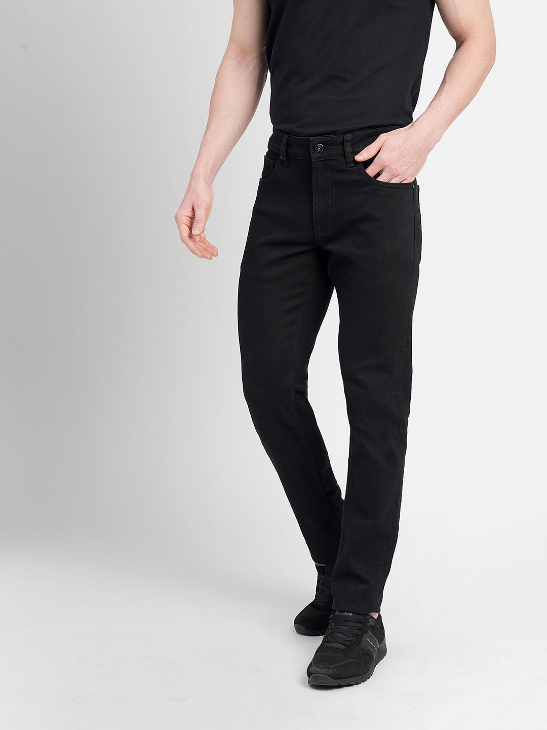 Black Low Rise Glenn Slim Fit Jeans