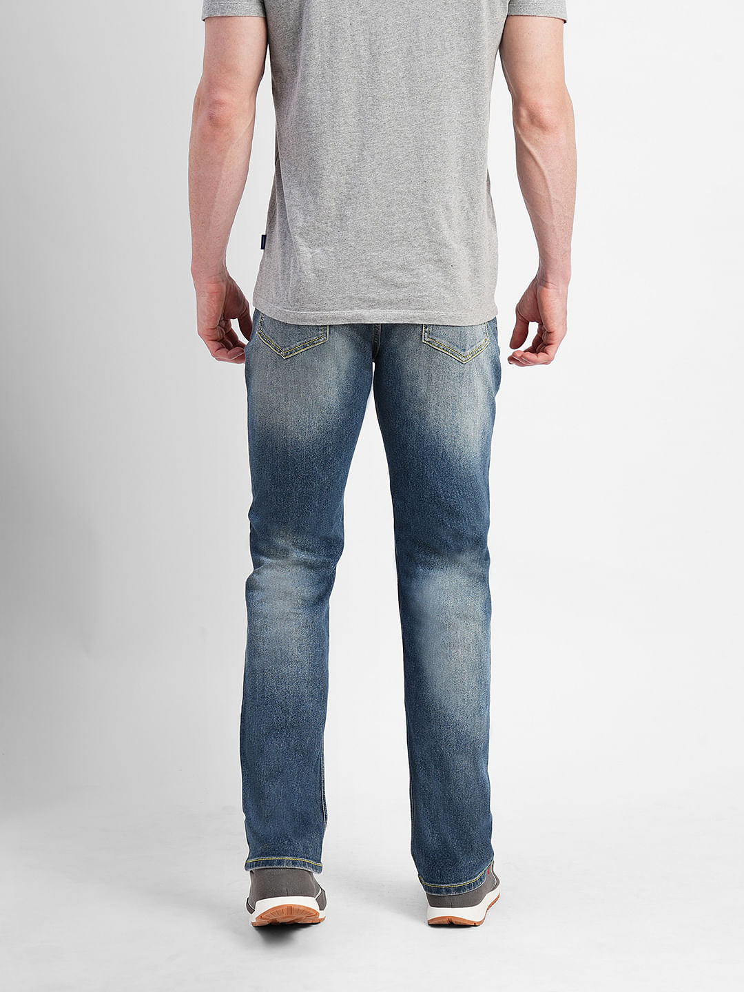 Blue High Rise Washed Ray Bootcut Jeans