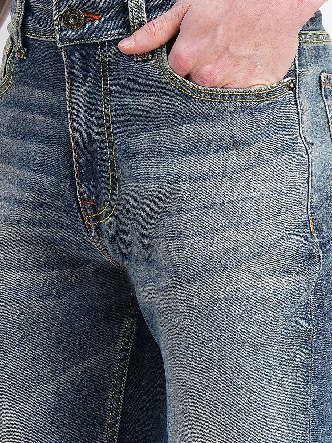 Blue High Rise Washed Ray Bootcut Jeans