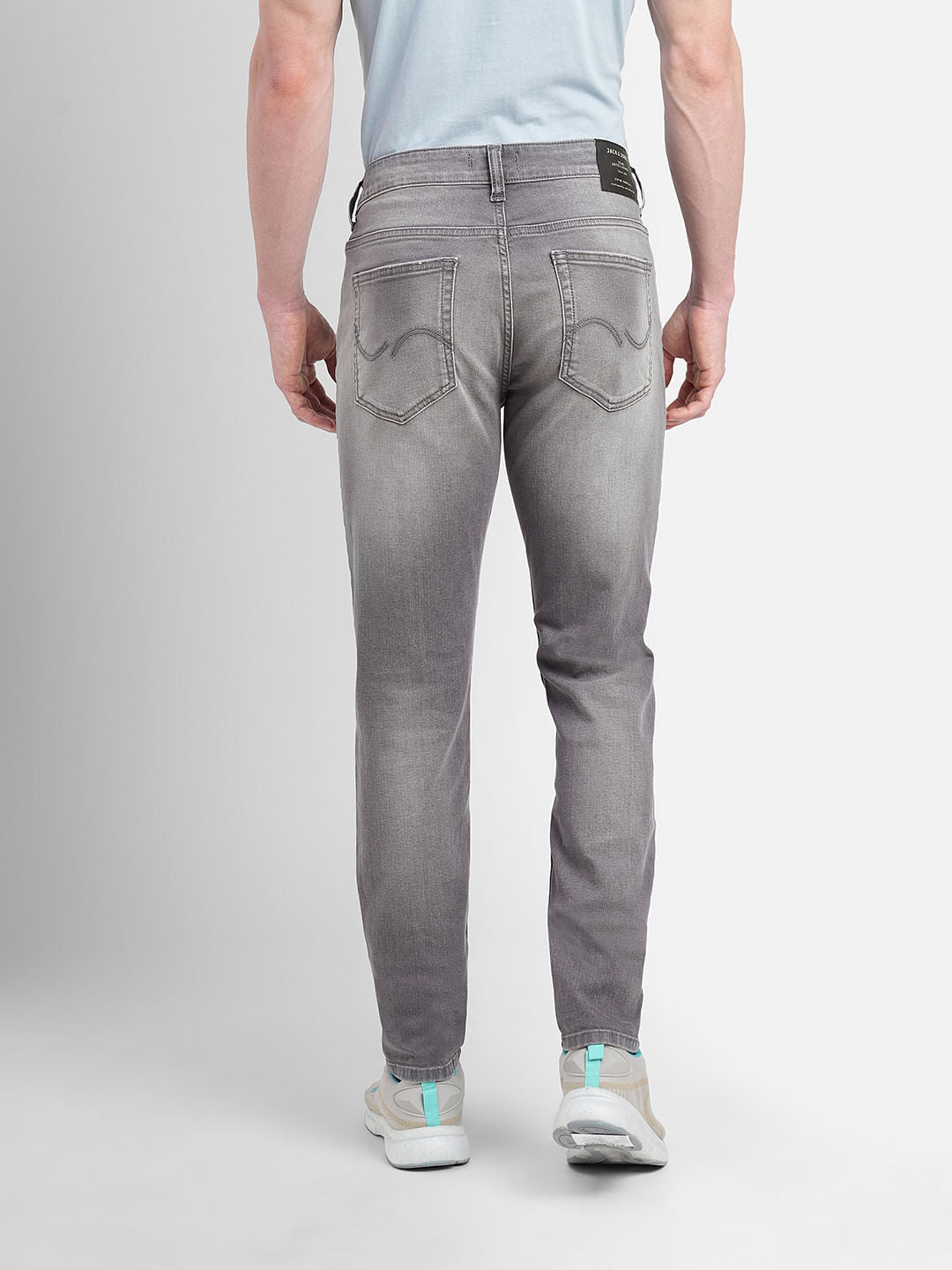 Grey Low Rise Washed Ben Skinny Fit Jeans