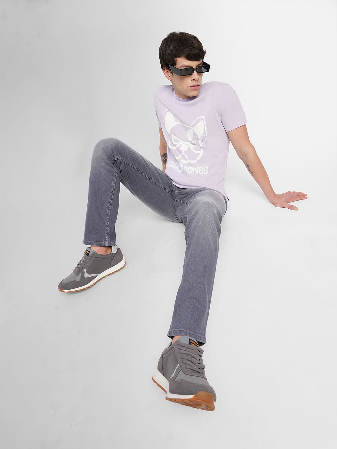 Grey Low Rise Tim Anti Fit Jeans
