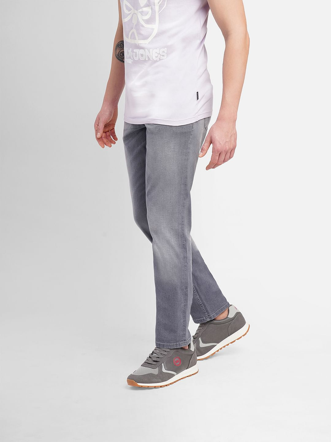 Grey Low Rise Tim Anti Fit Jeans