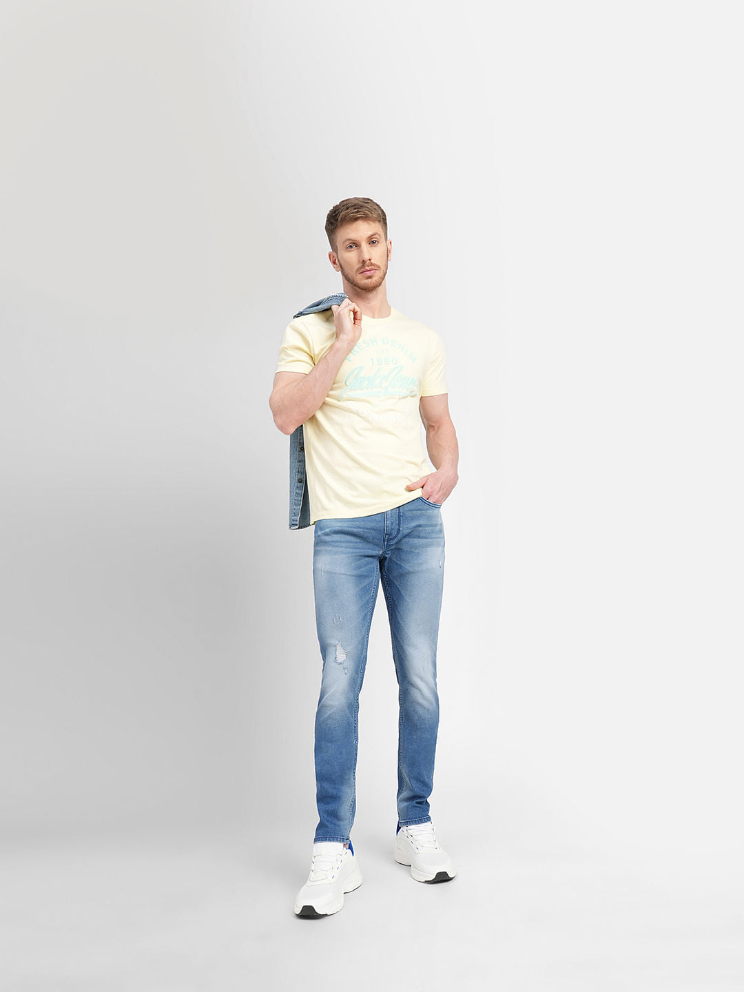 Light Blue Low Rise Distressed Liam Skinny Jeans - 28/30