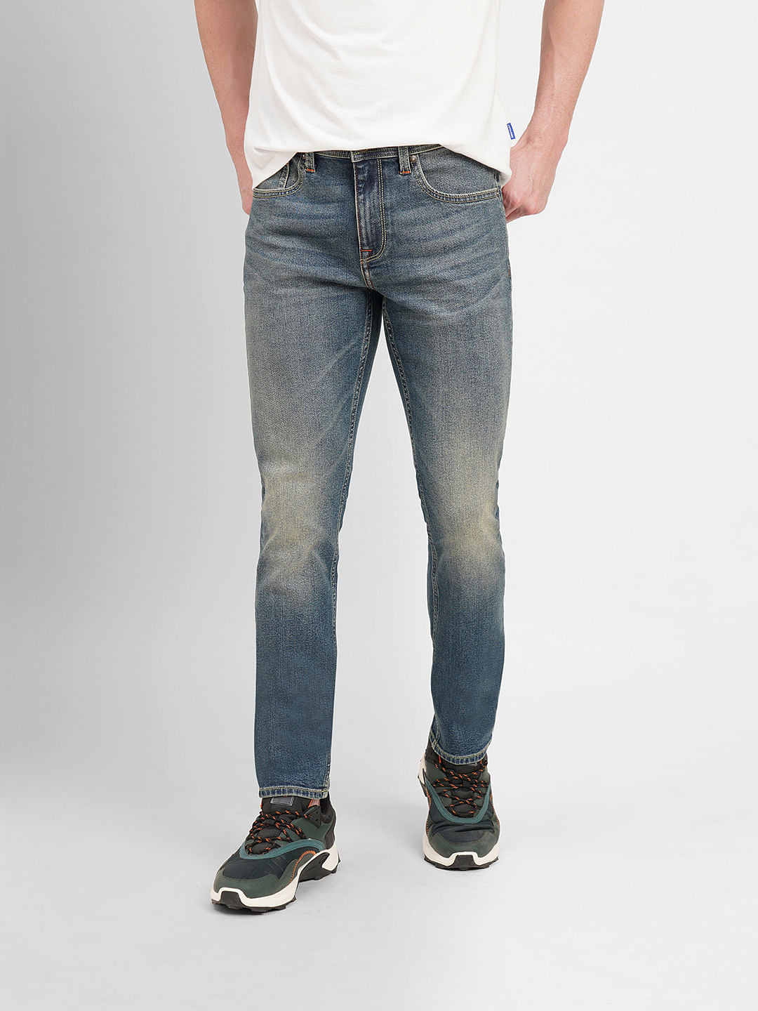 Blue Low Rise Tim Anti Fit Jeans