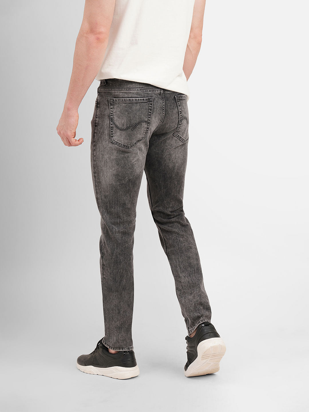 Black Low Rise Washed Glenn Slim Jeans