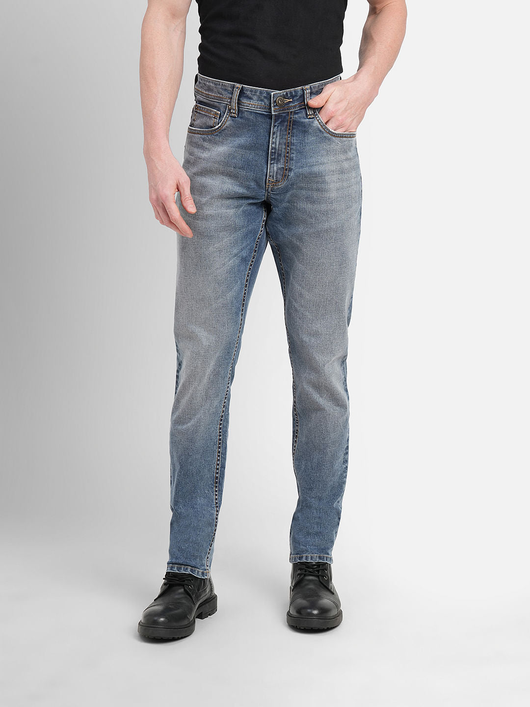 Blue Low Rise Glenn Slim Fit Jeans