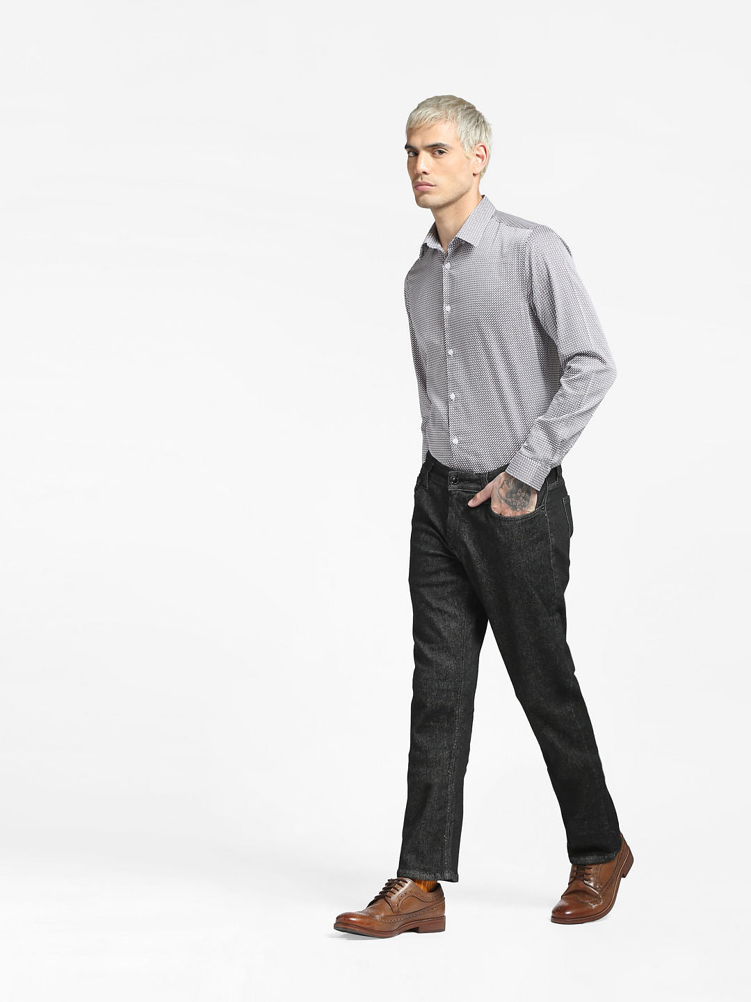 Blue All Over Print Full Sleeves Shirt